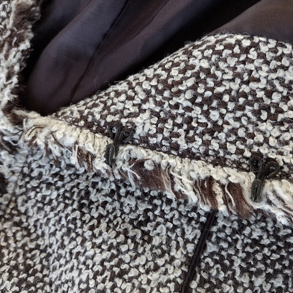 Lafayette 148 New York Brown White Tweed Boucle Jacket Blazer Sz 6 Career - Picture 5 of 10